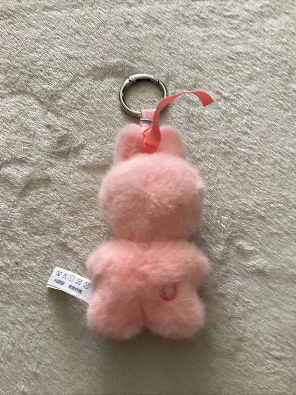 Plush Pink Bunny Keyring Pet Toy Accessory